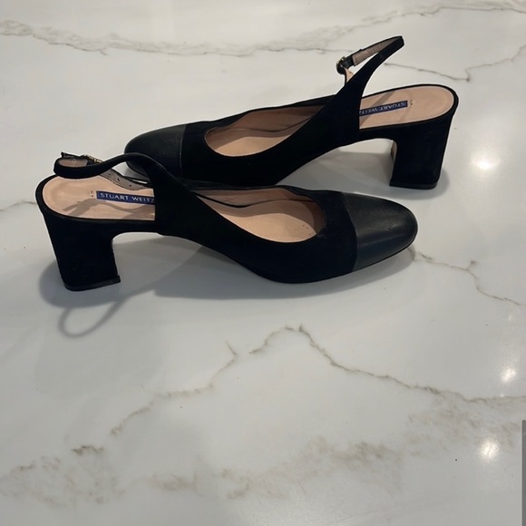 STUART WEITZMAN Loraina Leather Slingback
Pumps Black size 10.5 - Picture 9 of 13